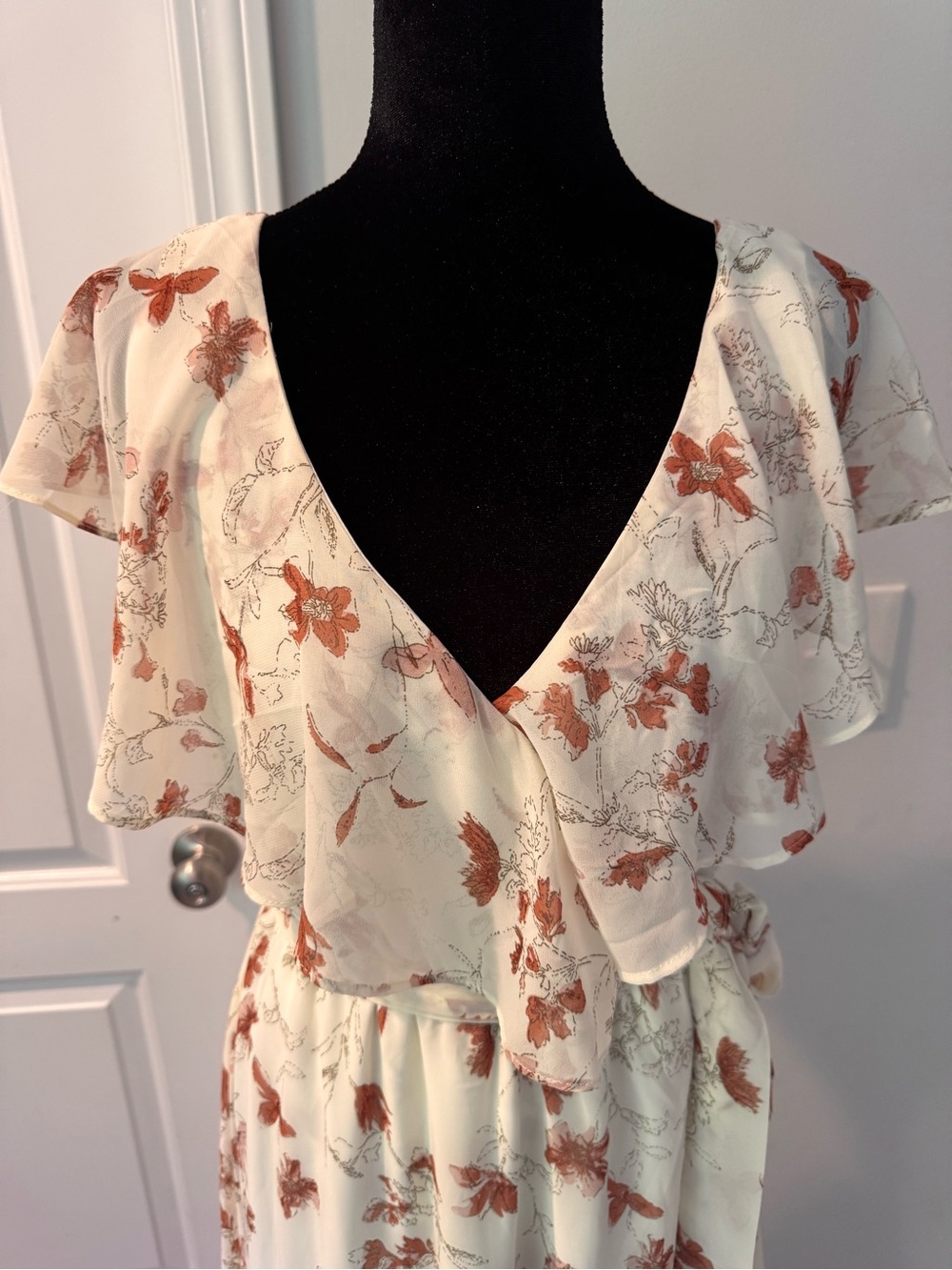 NWT Baltic Born Katya Ruffle Maxi Dress - Rust Floral - Picture 3 of 6